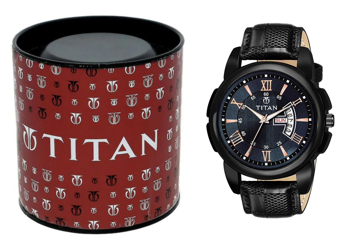 BLACK TITAN STYLISH WATCH FOR MEN WITH UNIQUE DESIGN
