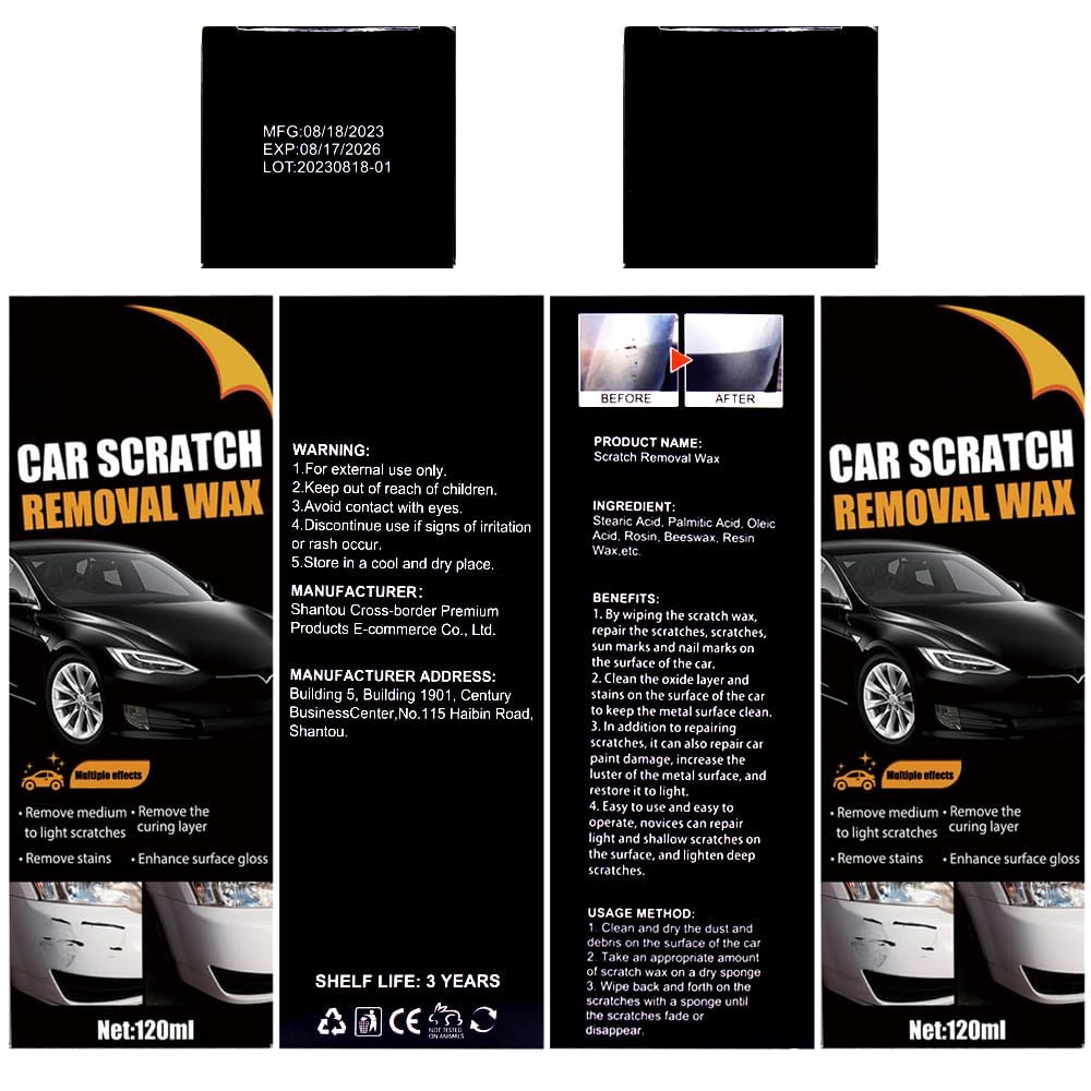 Car Scratch Removal Wax Pack of 2